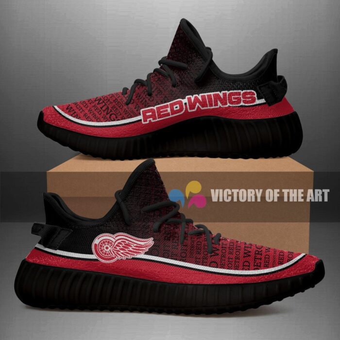 Colorful Line Words Detroit Red Wings Yeezy Shoes