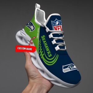 Custom Name Seattle Seahawks Max Soul Shoes for Fan