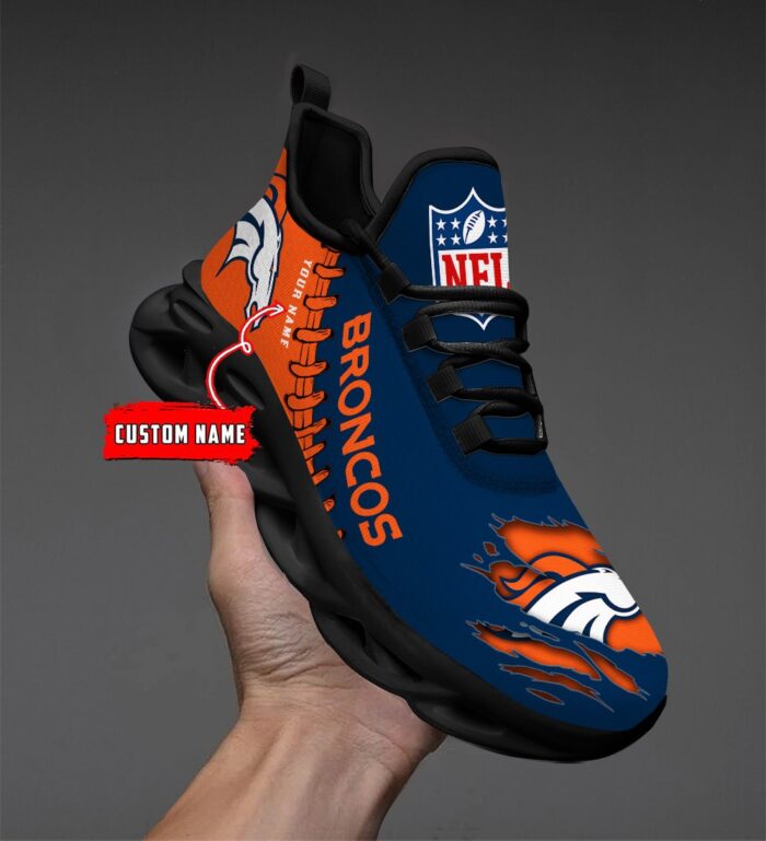 Denver Broncos Personalized NFL Max Soul Shoes for NFL Fan