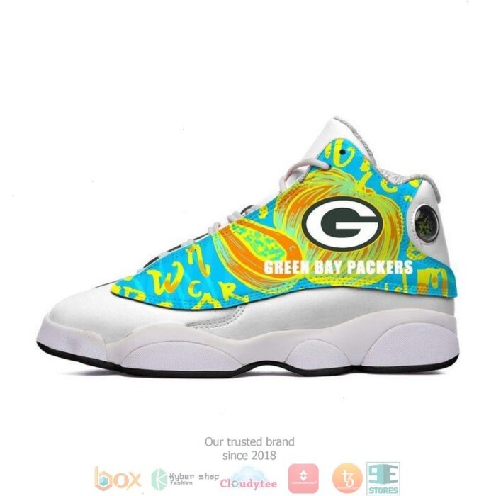 Green Bay Packers Nfl Colorful Big Logo Gift Air Jordan 13 Sneaker Shoes