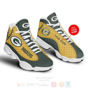 Green Bay Packers Nfl Custom Name Air Jordan 13 Shoes 2