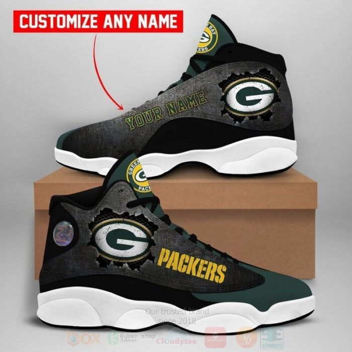 Green Bay Packers Nfl Football Team Custom Name Air Jordan 13 Shoes