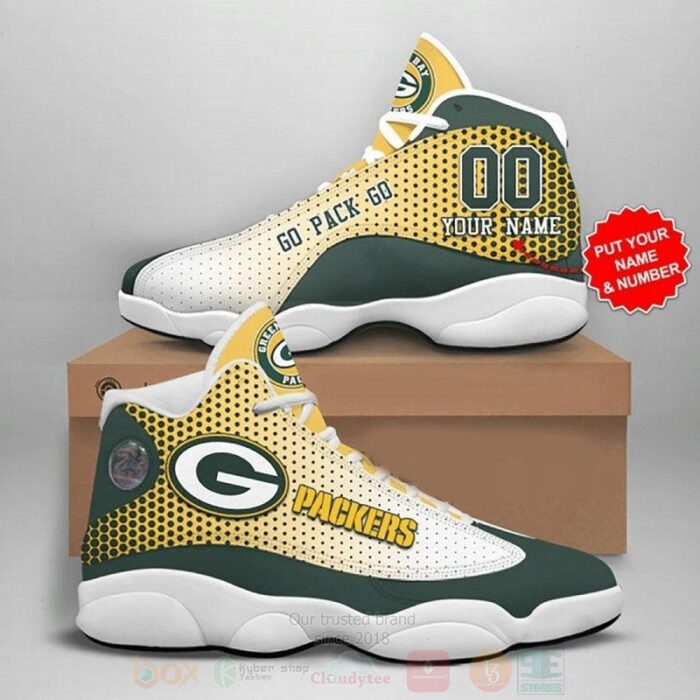 Green Bay Packers Nfl Personalized Air Jordan 13 Shoes 3