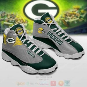 Green Bay Packers Nfl Team Green Grey Air Jordan 13 Shoes