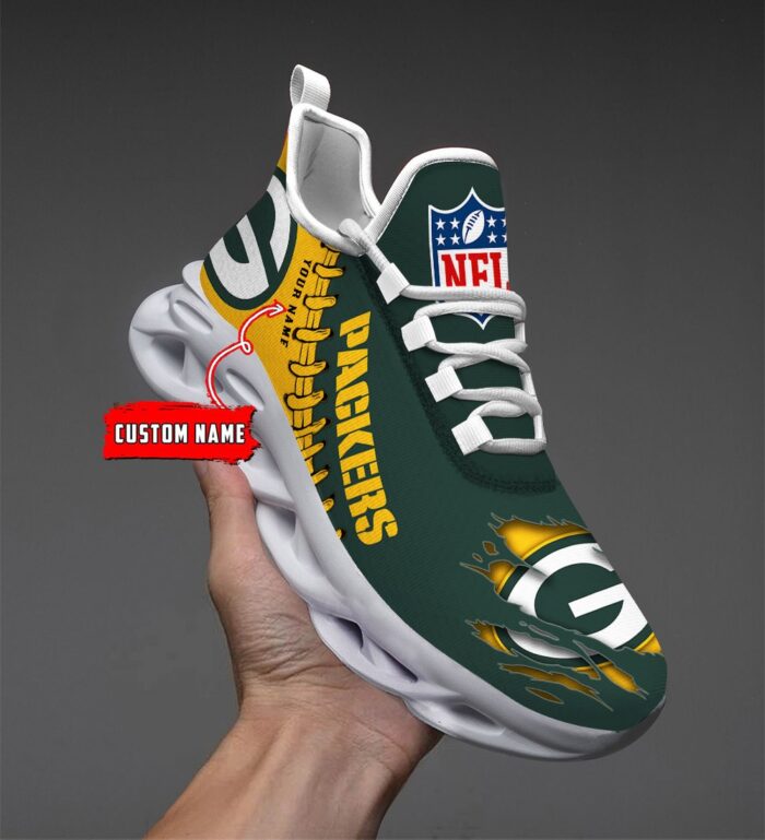 Green Bay Packers Personalized NFL Max Soul Shoes for NFL Fan