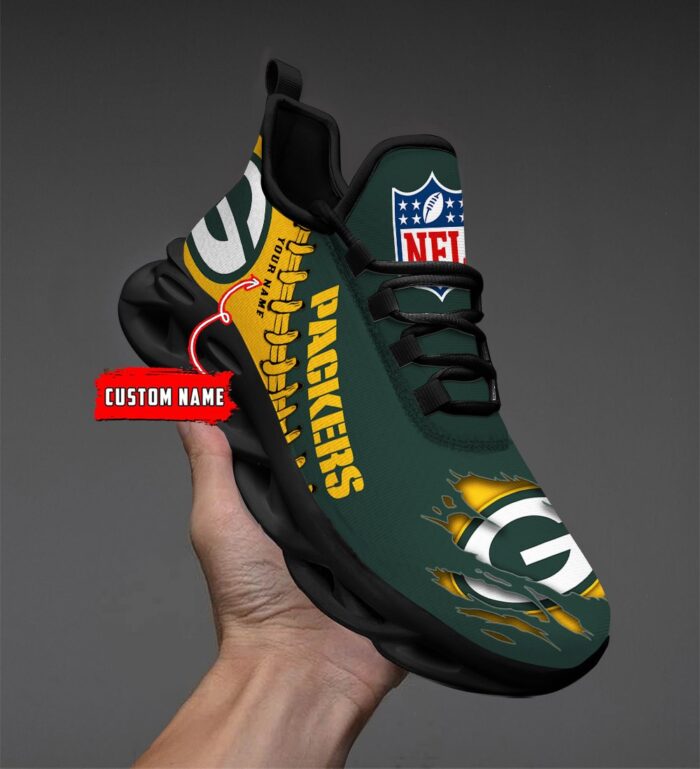 Green Bay Packers Personalized NFL Max Soul Shoes for NFL Fan