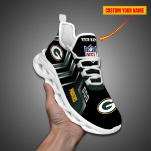 Green Bay Packers Personalized NFL Metal Style Design Max Soul Shoes