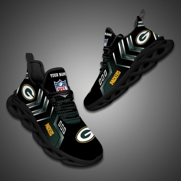 Green Bay Packers Personalized NFL Metal Style Design Max Soul Shoes