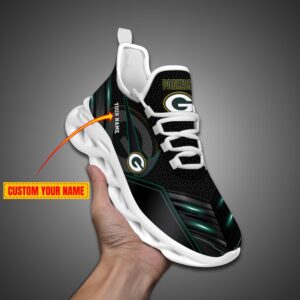 Green Bay Packers Personalized NFL Neon Light Max Soul Shoes