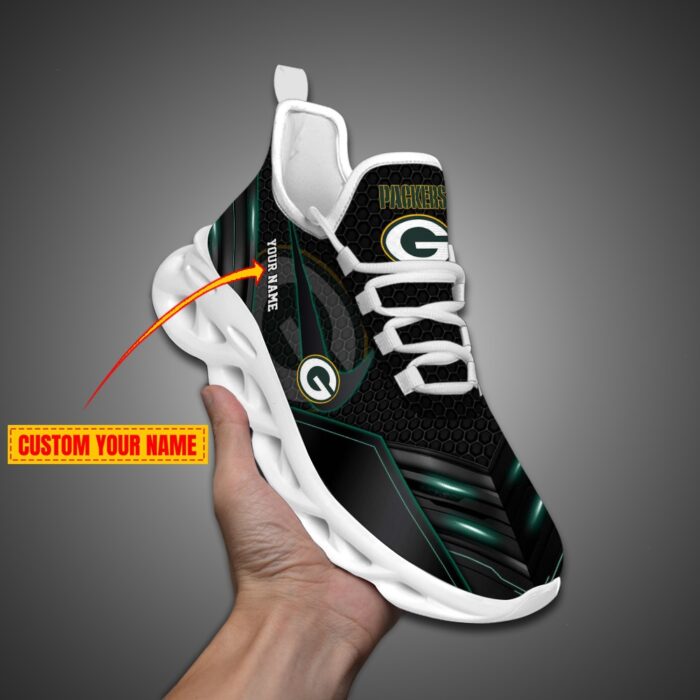 Green Bay Packers Personalized NFL Neon Light Max Soul Shoes