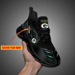 Green Bay Packers Personalized NFL Neon Light Max Soul Shoes