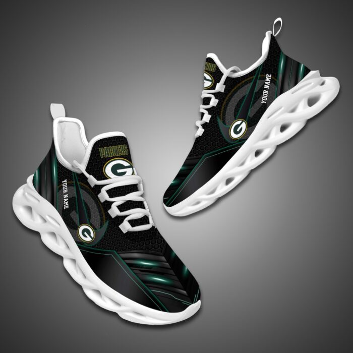 Green Bay Packers Personalized NFL Neon Light Max Soul Shoes