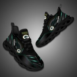 Green Bay Packers Personalized NFL Neon Light Max Soul Shoes