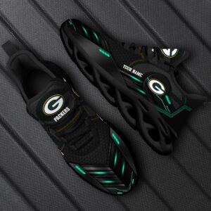 Green Bay Packers Personalized NFL Sport Black Max Soul Shoes