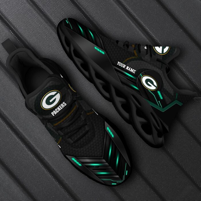 Green Bay Packers Personalized NFL Sport Black Max Soul Shoes