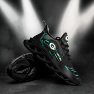 Green Bay Packers Personalized NFL Sport Black Max Soul Shoes