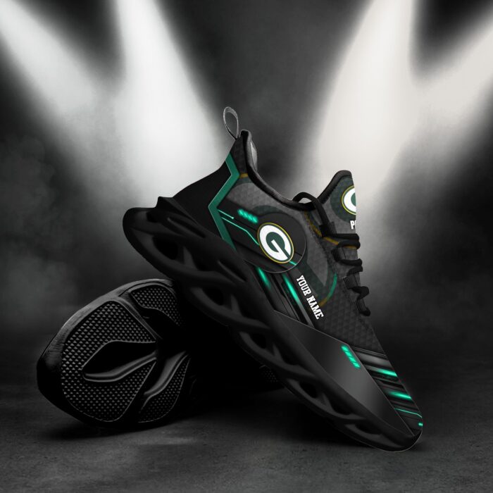 Green Bay Packers Personalized NFL Sport Black Max Soul Shoes