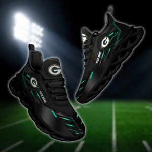 Green Bay Packers Personalized NFL Sport Black Max Soul Shoes