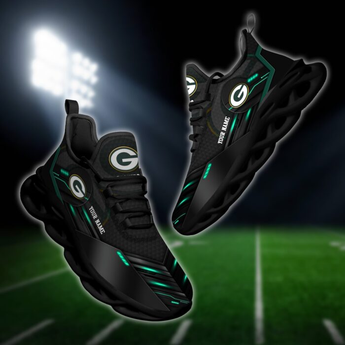 Green Bay Packers Personalized NFL Sport Black Max Soul Shoes