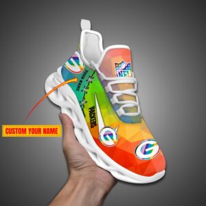 Green Bay Packers Personalized Pride Month Luxury NFL Max Soul Shoes v1