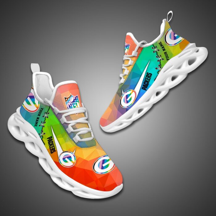 Green Bay Packers Personalized Pride Month Luxury NFL Max Soul Shoes v1
