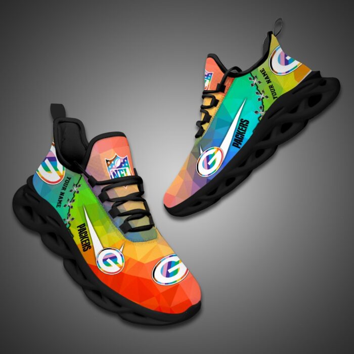 Green Bay Packers Personalized Pride Month Luxury NFL Max Soul Shoes v1