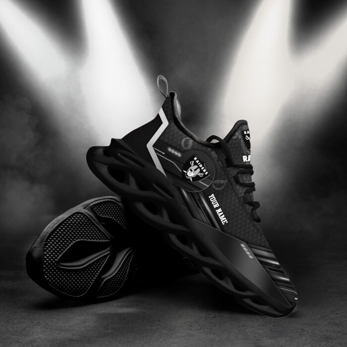 Las Vegas Raiders Personalized NFL Sport Black Max Soul Shoes