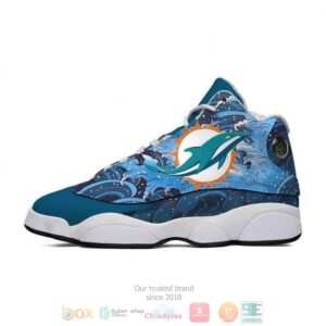 Miami Dolphins Ocean Nfl Colorful Logo Air Jordan 13 Shoes