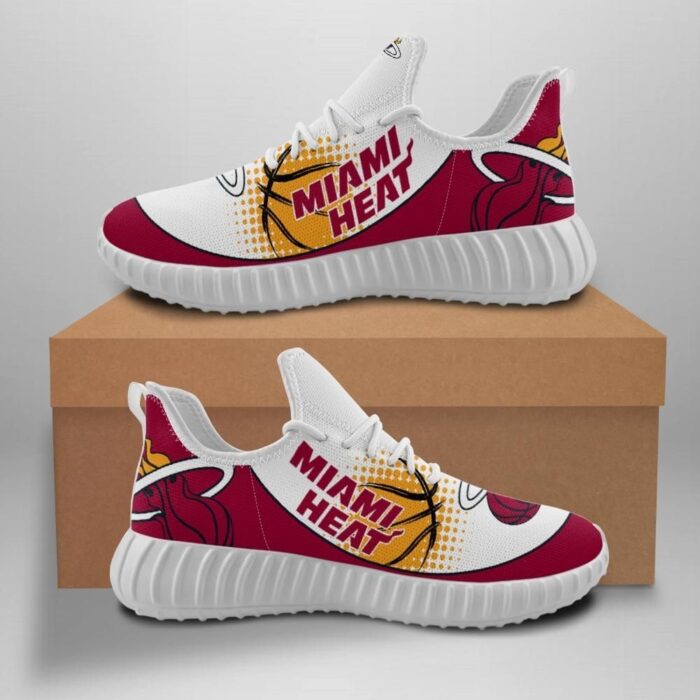 Miami Heat New Basketball Custom Shoes Sport Sneakers Miami Heat Yeezy Boost Yeezy Shoes