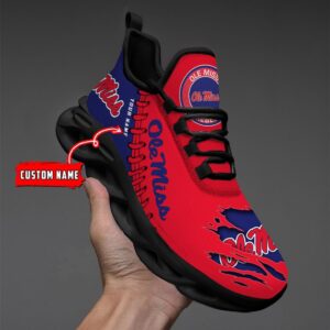 NCAA Custom name 25 Ole Miss Rebels Personalized Max Soul Shoes
