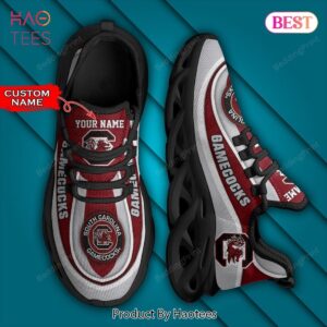 NCAA South Carolina Gamecocks Personalized Red Grey Black Max Soul Shoes