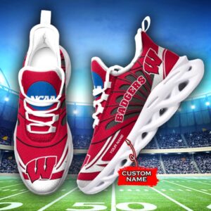 NCAA Wisconsin Badgers Max Soul Sneaker Custom Name 62HTN1968