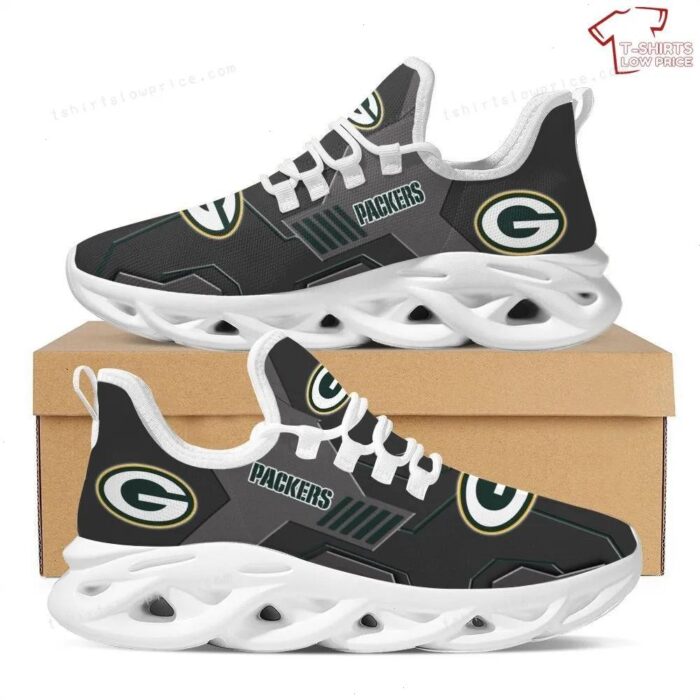 NFL Green Bay Packers Black Green New Design Max Soul Shoes Running Sneakers
