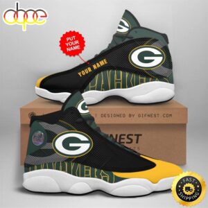 NFL Green Bay Packers Custom Name Air Jordan 13 Shoes V2