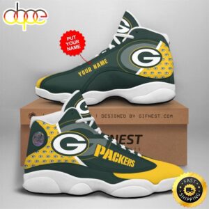 NFL Green Bay Packers Custom Name Air Jordan 13 Shoes V4