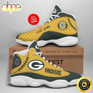 NFL Green Bay Packers Custom Name Air Jordan 13 Shoes V8