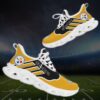 NFL Pittsburgh Steelers Golden Black Logo Sneakers Max Soul Shoes for Fans
