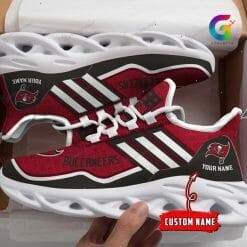 NFL Tampa Bay Buccaneers Custom Name Red Black Max Soul Shoes V2