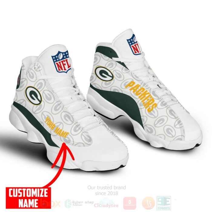 Nfl Green Bay Packers Custom Name Air Jordan 13 Shoes