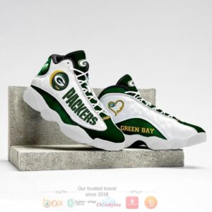 Nfl Green Bay Packers Green White Air Jordan 13 Shoes