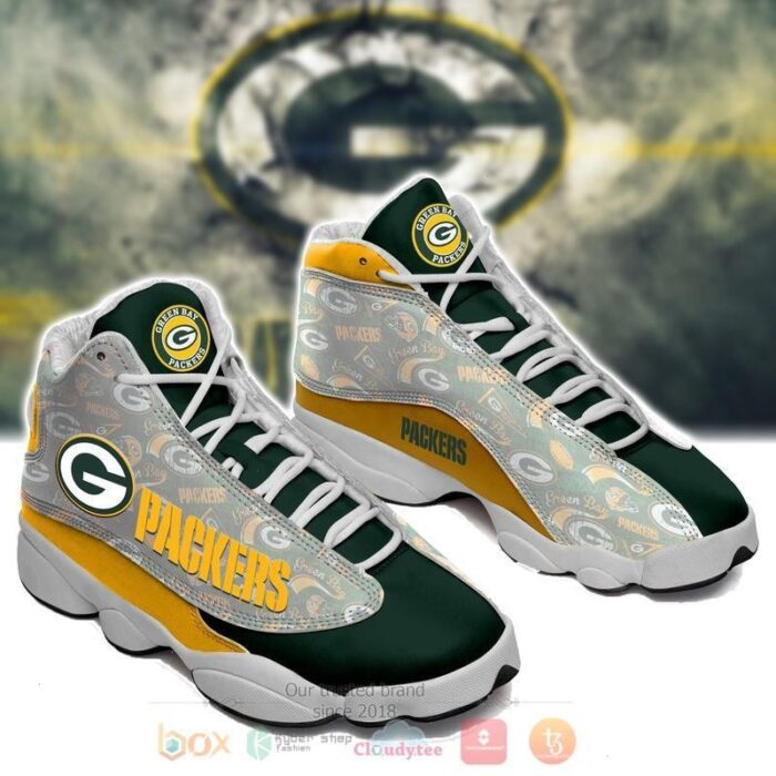 Nfl Green Bay Packers Logos Air Jordan 13 Shoes