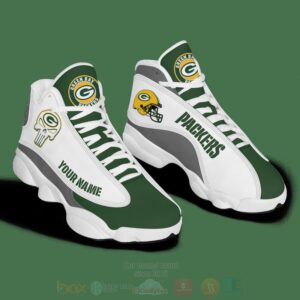 Nfl Green Bay Packers Punisher Skull Custom Name Air Jordan 13 Shoes