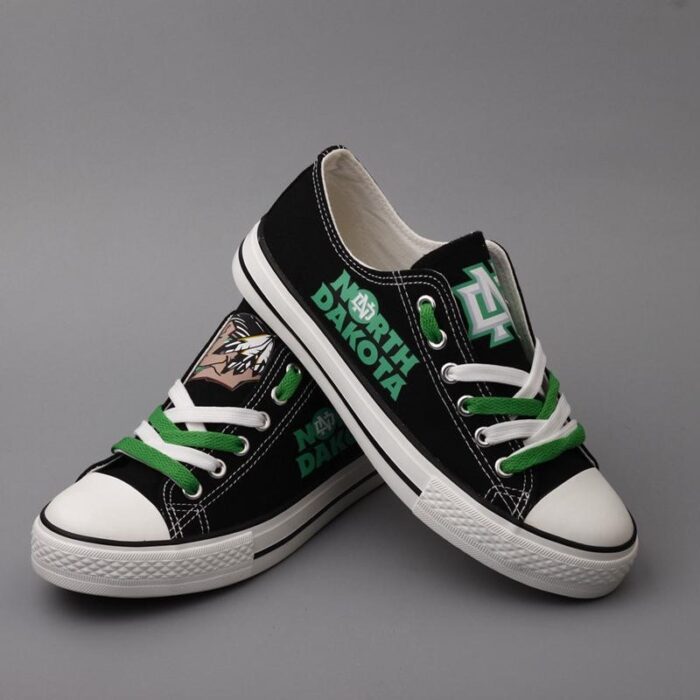 Novelty Design North Dakota Fighting Sioux Shoes Low Top Canvas Shoes