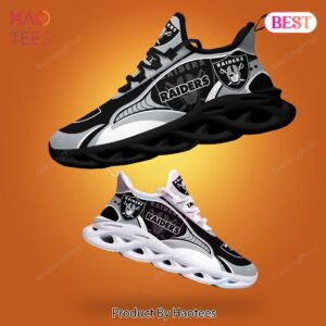 Oakland Raiders NFL Grey Black Color Max Soul Shoes