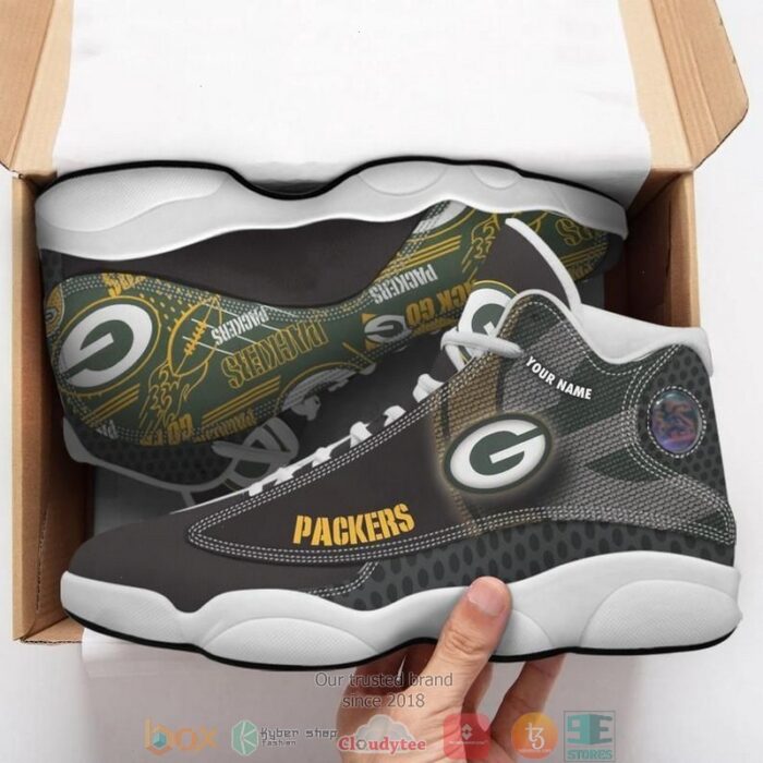 Personalized Green Bay Packers Football Nfl 18 Big Logo Air Jordan 13 Sneaker Shoes