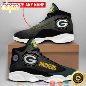 Personalized Green Bay Packers NFL Big Logo Football Team Air Jordan 13 Sneaker Shoes 2