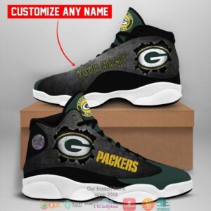 Personalized Green Bay Packers Nfl Big Logo Football Team Air Jordan 13 Sneaker Shoes 2