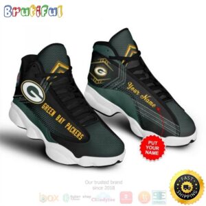 Personalized Green Bay Packerss NFL Custom Air Jordan 13 Shoes