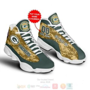 Personalized Green Bay Packerss Nfl Camo Custom Air Jordan 13 Shoes