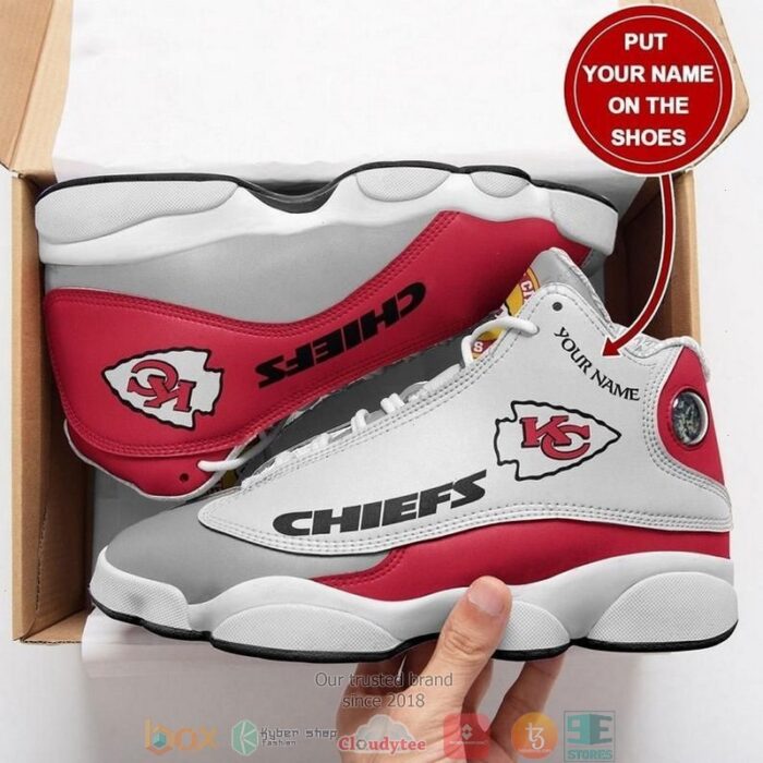 Personalized Kansas City Chiefs Nfl Big Logo Football Team Air Jordan 13 Sneaker Shoes